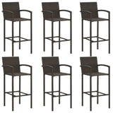 ZNTS 7 Piece Garden Bar Set Brown 3068016