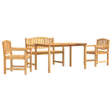 4 Piece Garden Dining Set Solid Wood Teak 3157938