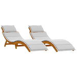 Sun lounger 2 pcs Light Grey 184 x 55 x 64cm Solid Acacia wood 4107100