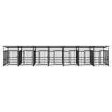 Outdoor Dog Kennel with Roof Steel 13.14 m 3124594
