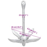 Folding Anchor Silver 8 kg Hot Dip Galvanized Cast Iron 94272