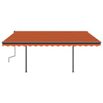 ZNTS Manual Retractable Awning with Posts 4x3 m Orange and Brown 3070140