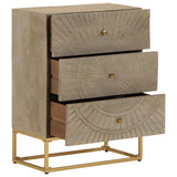Chest of Drawers 55x30x76 cm Solid Wood Mango and Iron 372016