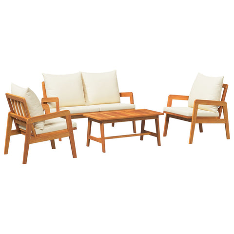 ZNTS 4 Piece Bistro Set with Cushions Solid Wood Acacia 3328605