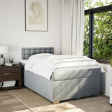 Box Spring Bed with Mattress Light Grey 120x190 cm Fabric 3285841