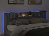 Headboard Cabinet with LED Grey Sonoma 180 x 16.5 x 103.5 cm 8006573