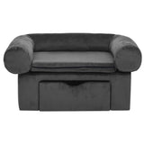 Dog Sofa with Drawer Dark Grey 75x50x38 cm Plush 171079
