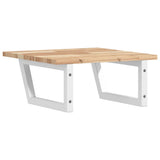 Basin Shelf Wall Mounted Steel and Solid Wood Acacia 3302762