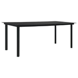 Garden Dining Set Black Powder-coated steel, glass, cotton rope 3060211