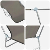 Sunlounger Set of 2 Grey Powder-coated steel 44302