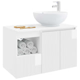 Bathroom Furniture Set 2 pcs High Gloss White Engineered Wood 3404088