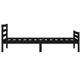 Bed Frame without Mattress Black Solid Wood 90x200 cm 814808