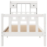 Bookcase Bed without Mattress White 75x190 cm Small Single Solid Wood Pine 3321728