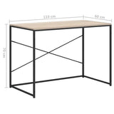 Computer Desk Black and Oak 110x60x70 cm Engineered Wood 30211