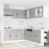 11 Piece Kitchen Cabinet Set Lucca Grey Sonoma Engineered Wood 3314927