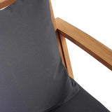 Chair with Cushion 2 pcs Brown and Dark Grey 65 x 60 x 76.5 cm 42006408
