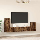 4 Piece TV Cabinet Set Smoked Oak Engineered Wood 3114627