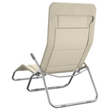 Folding Sun Loungers 2 pcs Cream Textilene&Powder-coated Steel 360173