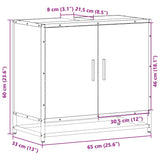 Bathroom Sink Cabinet Grey Sonoma 65x33x60 cm Engineered Wood 849267