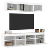 5 Piece TV Wall Units with LED White Engineered Wood 3216718