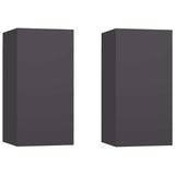 TV Cabinets 2 pcs Grey 30.5x30x60 cm Engineered Wood 803331