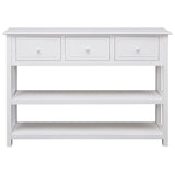 ZNTS Sideboard White 108x30x76 cm Solid Wood Paulownia 338547