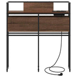 Storage Headboard with Shelf Brown oak 75 cm Engineered wood 859614