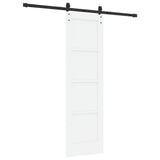 Sliding Door 61 x 198.5 cm Engineered Wood White and Black 3449878