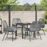 Garden Dining Set with Cushion 5 pcs Grey Poly Rattan 3380884