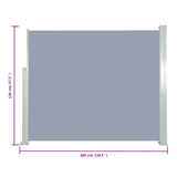 ZNTS Retractable Side Awning 120 x 300 cm Grey 45363