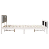 Bed Frame Light Grey 150 x 200 cm Solid Pine Wood 3394287