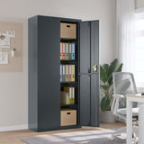 File Cabinet Anthracite 90x40x200 cm Steel 339763