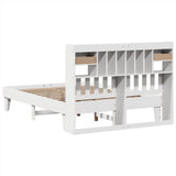 Bed Frame without Mattress White 150x200 cm King Size Solid Wood Pine 3308841