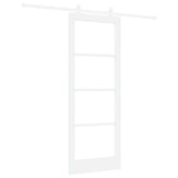Sliding Door ORKDAL White 78 x 202 cm Solid Pine Wood and Glass 3332076