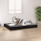 Dog Bed Black 101.5x74x9 cm Solid Wood Pine 820870