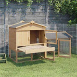 Chicken Coop 2 pcs Brown Solid Pine Wood 3388343