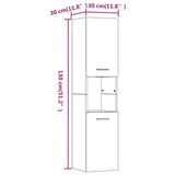 Bathroom Cabinet Smoked Oak 30x30x130 cm Engineered Wood 815639