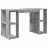 Desk with Shelf Grey Sonoma 130 x 50.5 x 75 cm Engineered Wood 869503