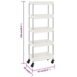 ZNTS 5-Tier Kitchen Trolley White 42x29x128 cm Iron and ABS 336332