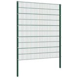 Fence Panel with Posts Iron 522x200 cm Green 278681