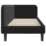 Corner Bed Frame with Headboard Black 80 x 200 cm Velvet 42016591