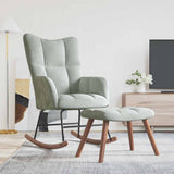 Rocking Chair with Footstool Light Grey 78 x 61 x 98 cm Velvet 42022453