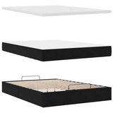 Ottoman Bed with Mattresses Black 140x200cm Velvet 3313405