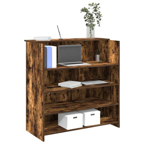 Reception Desk Smoked Oak 100x50x103.5 cm Engineered Wood 3324164