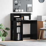 Desk with Shelf Black Oak 90 x 48 x 101.5 cm Engineered Wood 869523