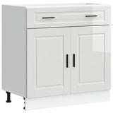 Kitchen Base Cabinet Porto High Gloss White Engineered Wood 853979
