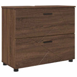 Bathroom Cabinet with Drawer Brown Oak 76.5 x 35 x 64 cm 883301