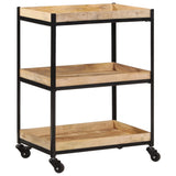 Kitchen Trolley 60x40x80 cm Solid Rough Wood Mango 374063