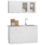 4 Piece Kitchen Cabinet Set Lyon White Engineered Wood 3067655