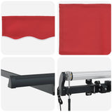 Retractable Awning Red 350 x 200 cm Fabric 3329750